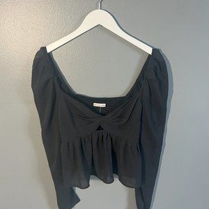 Abercrombie Womens Long-Sleeve Top. Size: L | Color: Black |